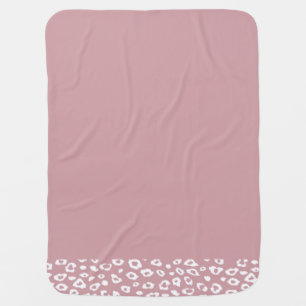 Pink White Leopard Print Receiving Blanket