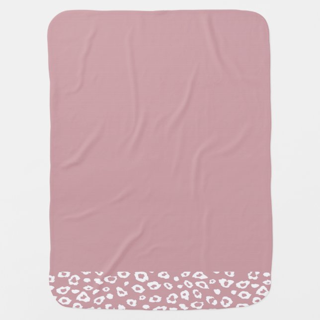 Pink White Leopard Print Receiving Blanket (Front)