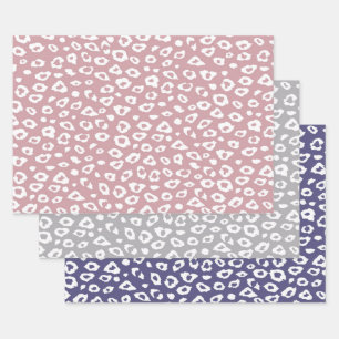 Pink White Leopard Wrapping Paper Sheets