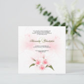 Pink & White Lilies Wedding Announcement (Standing Front)