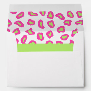 Pink, White & Lime Green Zebra & Cheetah Skin Envelope