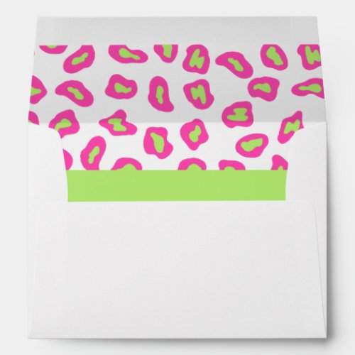 Pink White  Lime Green Zebra  Cheetah Skin Envelope