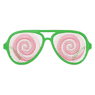 Pink White Lollipop Whirlwind Party Sunglasses