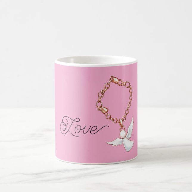 Pink White Love Angel Coffee Mug (Center)
