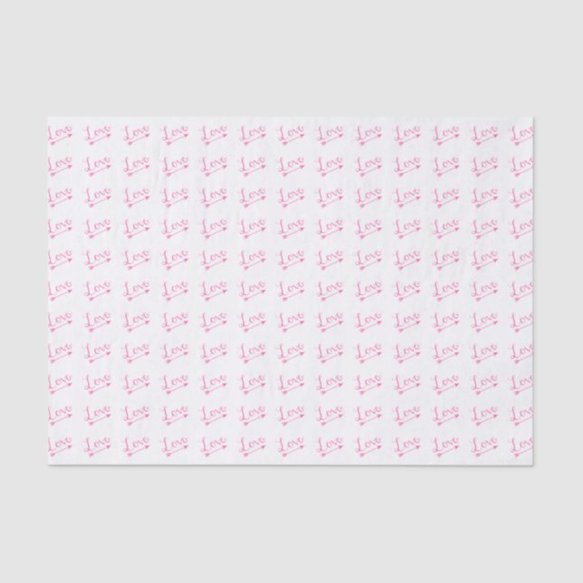 Pink & White Love Arrow Valentine's Day Tissue Paper (Front)