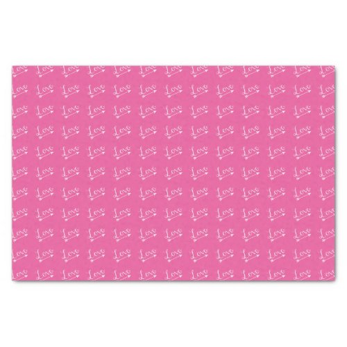 Pink  White Love Arrow Valentines Day Tissue Paper