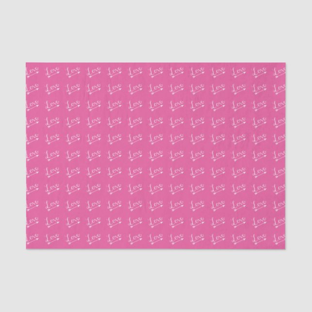 Pink & White Love Arrow Valentine's Day Tissue Paper (Front)