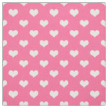 Pink White Love Heart Pattern Design  Fabric
