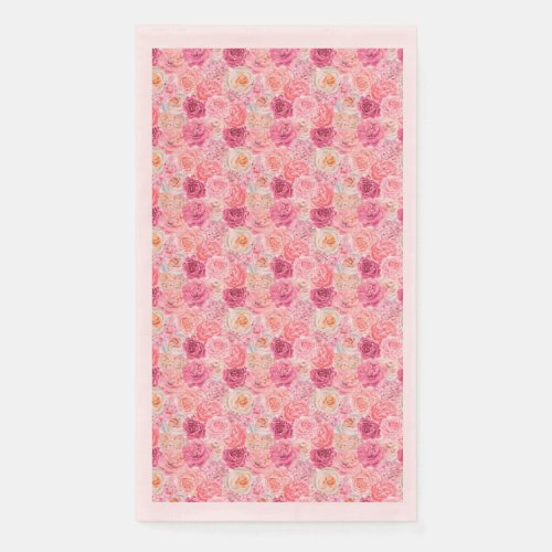 Pink White Magenta Floral Flowers Elegant Paper Guest Towels