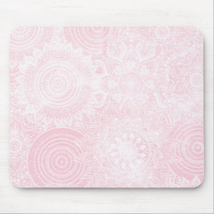 Pink White Mandala Collection Mouse Pad