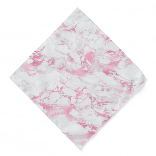 Pink White Marble     Bandana (Front)