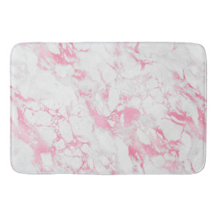 Pink White Marble  Bath Mat