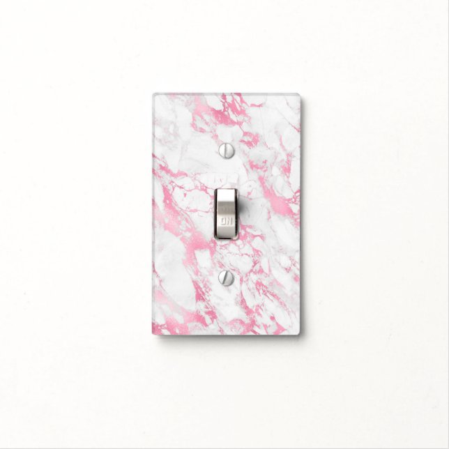 Pink White Marble         Light Switch Cover (In Situ)