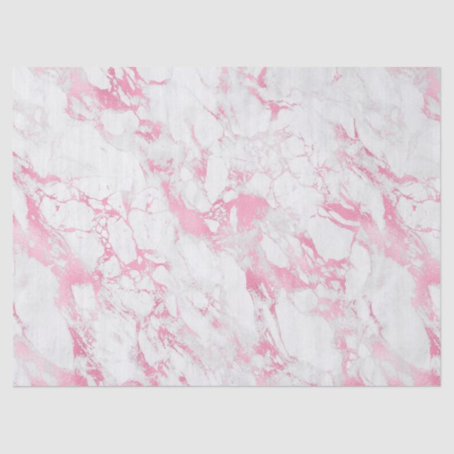 Pink White Marble   Tissue Paper (Front)