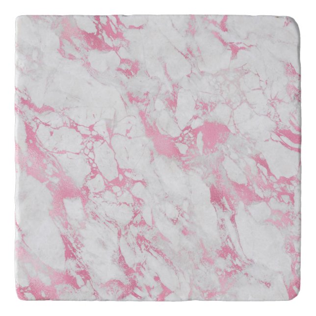 Pink White Marble             Trivet (Front)