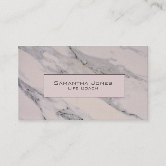 Pink White Marble, white gray granite  Business Card (Front)