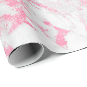 Pink White Marble Wrapping Paper