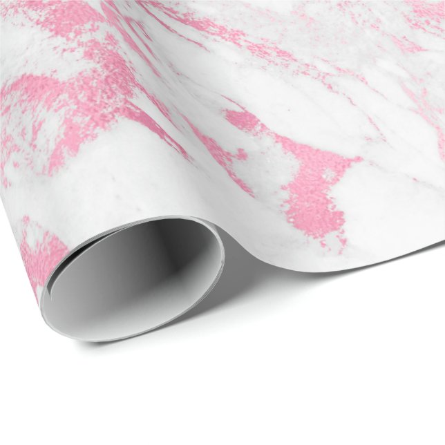 Pink White Marble     Wrapping Paper (Roll Corner)