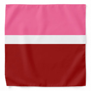 Pink White Maroon Red Color Block  Bandana