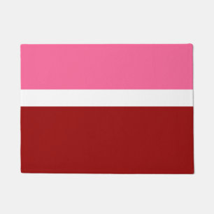 Pink White Maroon Red Color Block Doormat