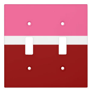 Pink White Maroon Red Color Block Light Switch Cover