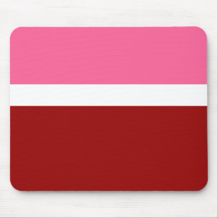 Pink White Maroon Red Color Block Mouse Pad