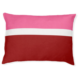 Pink White Maroon Red Color Block Pet Bed