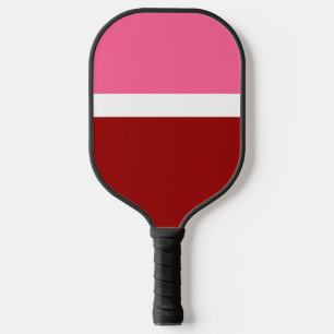 Pink White Maroon Red Color Block Pickleball Paddle