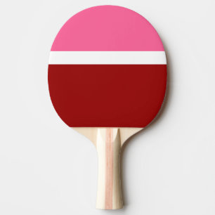 Pink White Maroon Red Color Block  Ping Pong Paddle