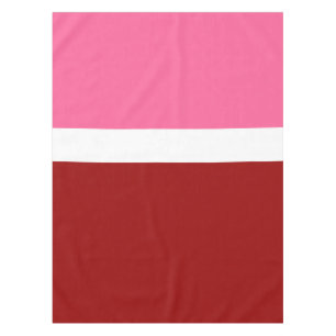 Pink White Maroon Red Color Block  Tablecloth