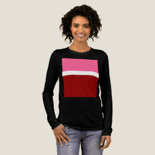 Pink White Maroon Red Color Block Tri-Blend Shirt