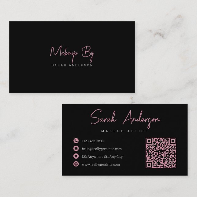 Pink White Minimal Feminine Card, Spa, Nails, Lash Business Card (Front/Back)