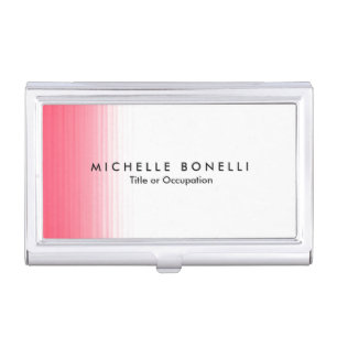 Pink White Minimalist Feminine Plain Modern Business Card Case