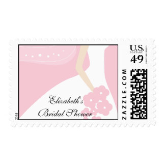 Pink / White Modern Bride Bridal Shower Stamp