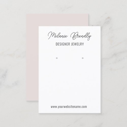 Pink White Modern Chic Jewelry Earring Display   Business Card