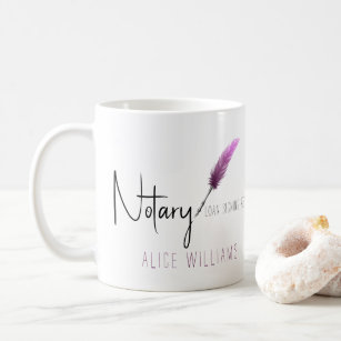 Pink & White Modern Minimalist Simple Notary Coffee Mug