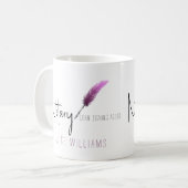 Pink & White Modern Minimalist Simple Notary Coffee Mug (Front Left)