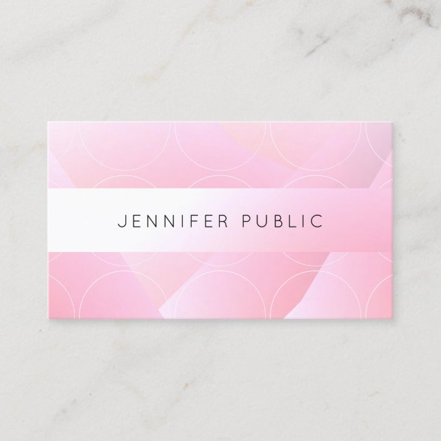 Pink White Modern Template Elegant Design Trendy Business Card (Front)