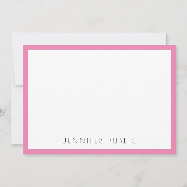 Pink White Monogram Initial Modern Simple Template (Front)