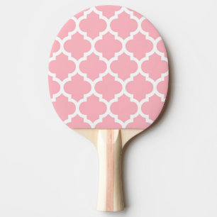 Pink White Moroccan Quatrefoil Pattern #5 Ping-Pong Paddle