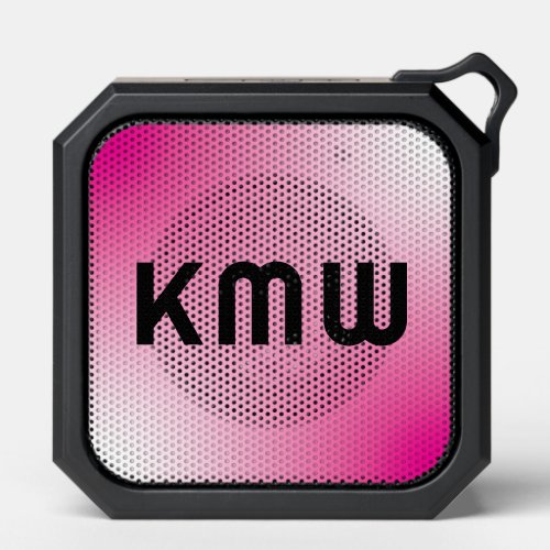 Pink White Ombre Gradient with Initials Bluetooth Speaker