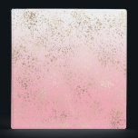 Pink White Ombre Speckled Gold Flakes 3 Ring Binder<br><div class="desc">This piece is a girly,  modern,  and glamorous design. It features a speckled faux gold flakes pattern on a pink and white gradient ombre. This print will surely add to any woman's personal style,  making her fashionable and chic.</div>