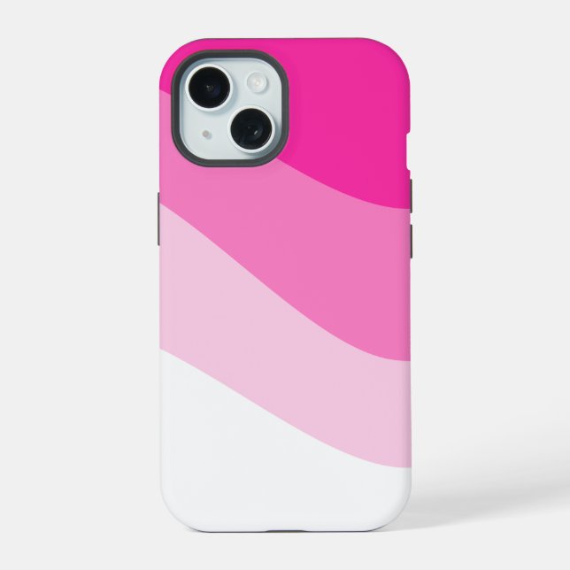 Pink White Ombre Wave pattern Iphone Case (Back)
