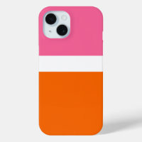 Pink White Orange Plain Color Block Design