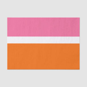 Pink White Orange Plain Color Block Design Tissue Paper