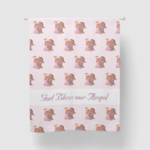 Pink & White "Our Angel" Customizable  Blackout Curtains