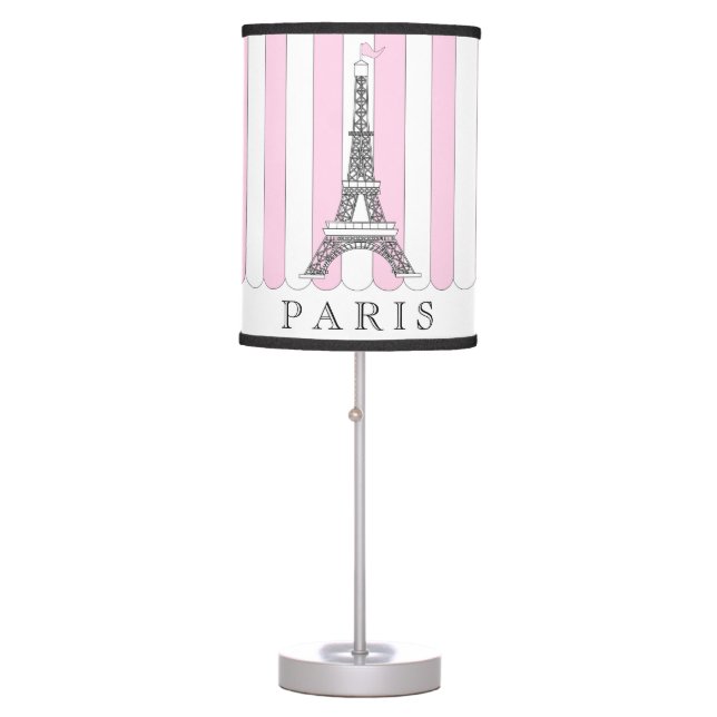 Pink | White Paris Eiffel Tower Table Lamp (Front)