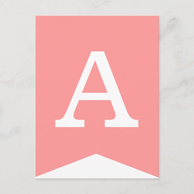 Pink & White Party Flag DIY Bunting Banner Postcard (Front)