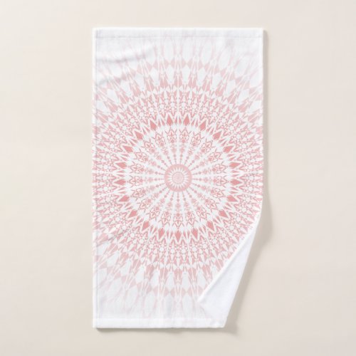 Pink White Pastel Mandala Hand Towel