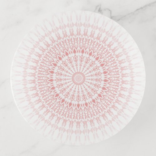 Pink White Pastel Mandala Modern Geometric Trinket Tray